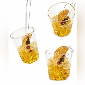 Old Fashion Cocktail Glass Ornament by Raz Imports x Eric Cortin